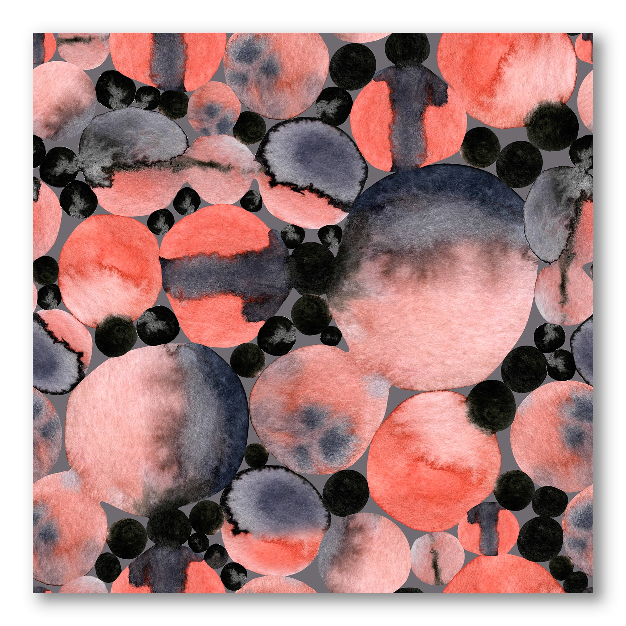 Designart ' Polka Dots Abstract Geometric Art ' Modern Canvas Wall Art Print