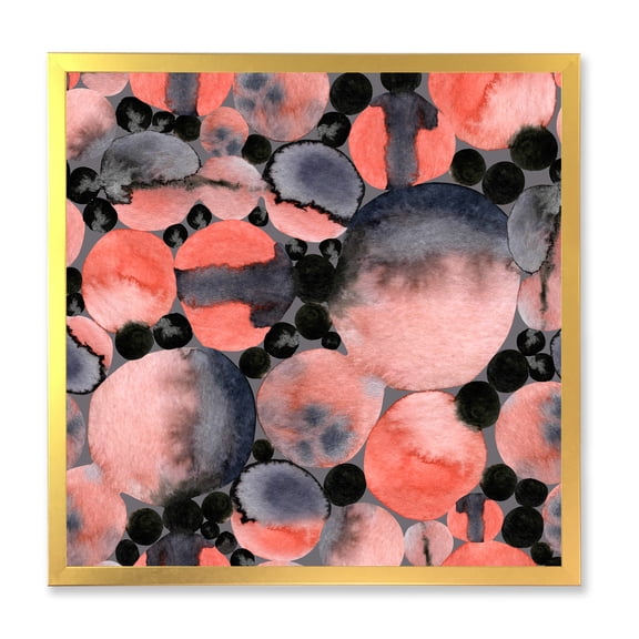 Designart 'Polka Dots Abstract Geometric Art' Modern Framed Art Print
