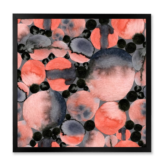 Designart 'Polka Dots Abstract Geometric Art' Modern Framed Art Print