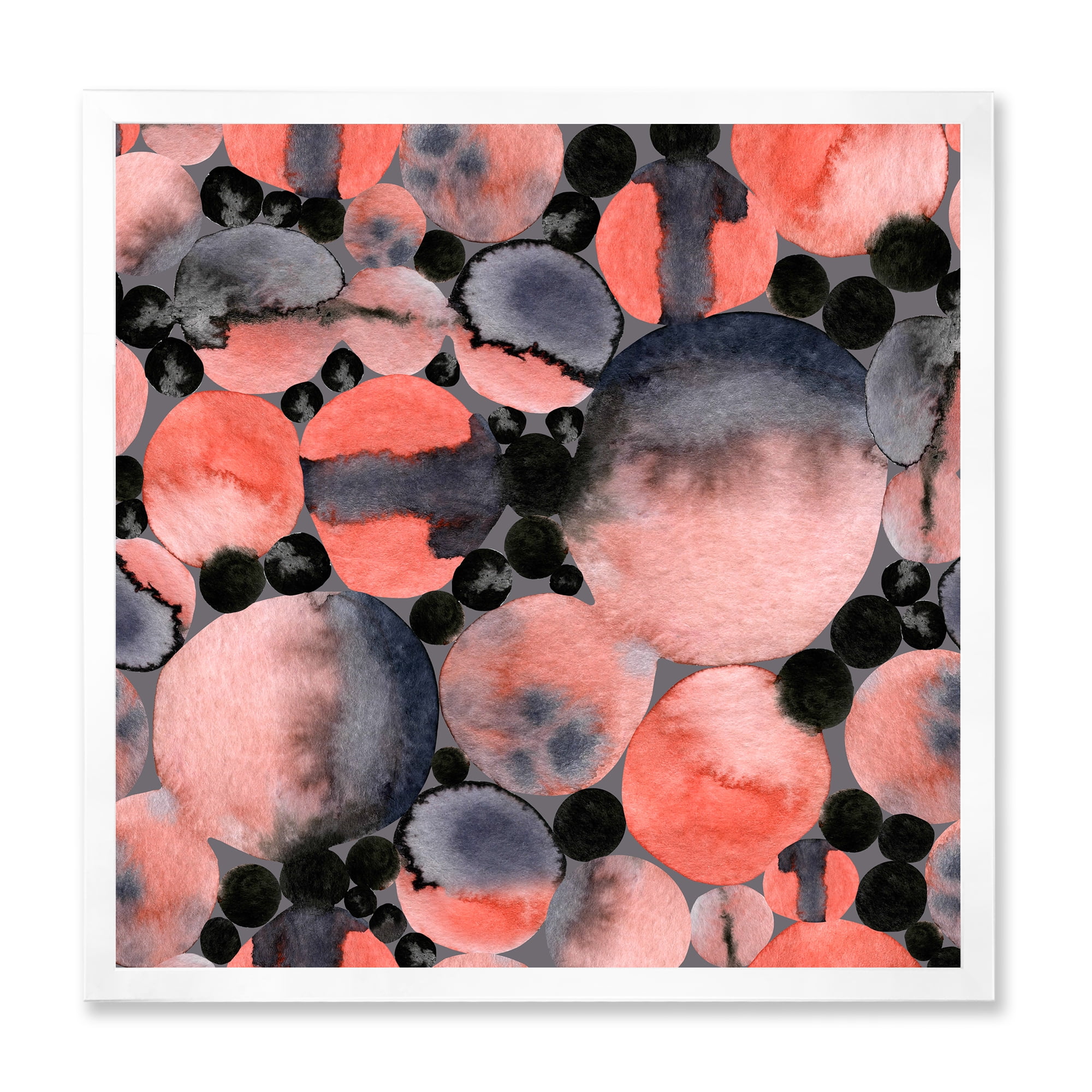 Designart 'Polka Dots Abstract Geometric Art' Modern Framed Art Print