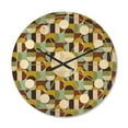 thumbnail image 1 of Designart 'Polka Dots Retro Pattern I' Mid-Century Modern Wood Wall Clock, 1 of 5