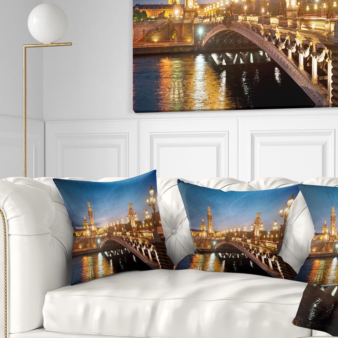 Designart Pont Alexandre III Bridge - Cityscape Photo Throw Pillow - 18x18