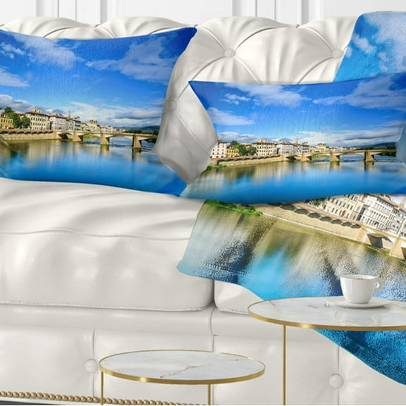 Designart Ponte Alle Grazie Florence Italy - Seashore Throw Pillow - 12x20