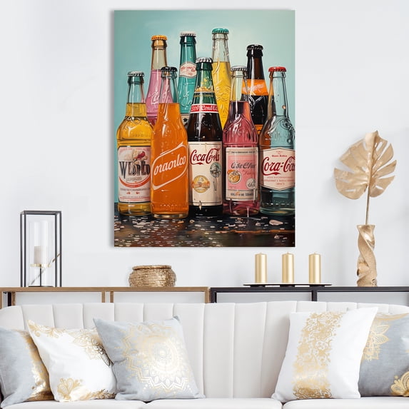 Designart "Pop Art 1950S Cocktail EFlow IV" Modern Wall Art Print