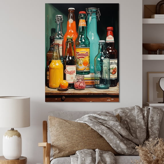 Designart "Pop Art 1950S Soda EFlow II" Modern Wall Decor