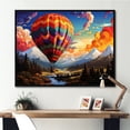 thumbnail image 1 of Designart "Pop Art: Aerial Perspective Of Balloons" Hot Air Balloon Floater Framed Canvas Prints, 1 of 1