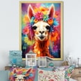 thumbnail image 1 of Designart "Pop Art Alpaca Wool Elegance I" Animals Framed Wall Art - Traditional Pink Alpaca Entryway Framed Wall Art, 1 of 6