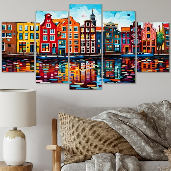 Designart "Pop Art Amsterdam I" Amsterdam Metal Wall Decor Set