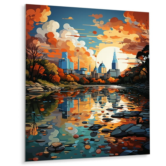 Designart "Pop Art Austin II" Austin Metal Art Living Room