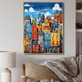 thumbnail image 1 of Designart "Pop Art Copenhagen II" Cityscapes Floater Framed Wall Art Print, 1 of 7