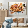 thumbnail image 1 of Designart "Pop Art Dinner Pizza Time" Food & Beverage Floater Framed Wall Art Living Room, 1 of 7