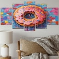 thumbnail image 1 of Designart "Pop Art Donuts in Blue and Pink I" Food & Beverage Art Living Room Set, 1 of 5