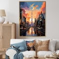 thumbnail image 1 of Designart "Pop Art Dubai I" Cityscapes Floater Framed Wall Art Living Room, 1 of 7