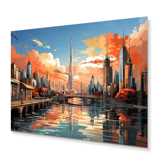 Designart "Pop Art Dubai II" Dubai Metal Art Living Room