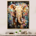thumbnail image 1 of Designart "Pop Art Elephant Dreams" Animals Framed Wall Art - Traditional Grey Elephant Hallway Framed Wall Art Decor, 1 of 6