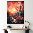 thumbnail image 1 of Designart "Pop Art Factory In Peachy Process I" Factories Floater Framed Wall Decor, 1 of 5