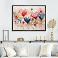 thumbnail image 1 of Designart "Pop Art Heart in Pink and Blue I" Fashion Framed Wall Art - Glam Pink Pop Art Hallway Framed Wall Art Decor, 1 of 6