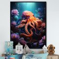 thumbnail image 1 of Designart "Pop Art Impression Of An Octopus I" Octopus/Squid Floater Framed Canvas Prints, 1 of 5
