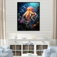 thumbnail image 1 of Designart "Pop Art Impression Of An Octopus" Octopus/Squid Floater Framed Canvas Wall Art, 1 of 5