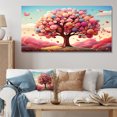 thumbnail image 1 of Designart "Pop Art Magic Pink and Blue Tree" Extra Large Landscapes Wall Art - Country Pink Tree Entryway Wall Art, 1 of 4