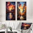 thumbnail image 1 of Designart "Pop Art Minneapolis I" Minneapolis Framed Wall Art Set Of 2 - Peach Cityscapes Frame Gallery Set For Office Decor, 1 of 7
