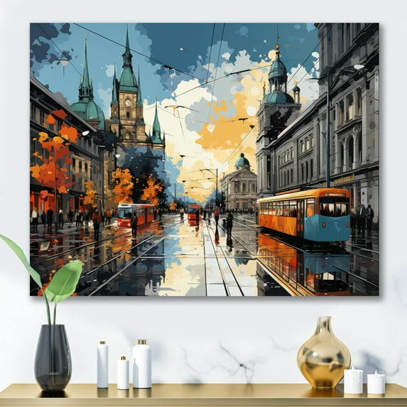 Designart "Pop Art Munich II" Cityscapes Canvas Print