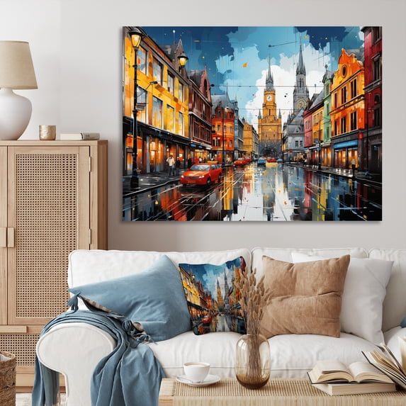 Designart "Pop Art Munich III" Cityscapes Canvas Wall Art