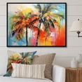 thumbnail image 1 of Designart "Pop Art Palm Trees I" Palm Trees Floater Framed Canvas Print, 1 of 7