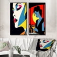 thumbnail image 1 of Designart "Pop Art Retro Portrait of a Woman VI" Woman Pop Art Framed Wall Art Set Of 2 - Glam White Frame Gallery Set For Office Decor, 1 of 6