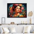 thumbnail image 1 of Designart "Pop Art Tribute Frida's Essence in Mexican Fashion" Fashion Framed Wall Art Decor - Glam Pink Pop Art Hallway Framed Wall Art Decor, 1 of 6