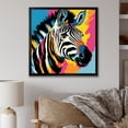 thumbnail image 1 of Designart "Pop Art Zebra Dreamscape III" Animals Framed Wall Art Decor - Modern Colorful Zebra Entryway Framed Wall Art, 1 of 6