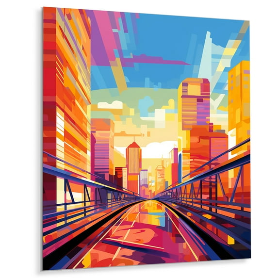 Designart "Pop Art of Beijing City" Beijing Metal Art Print