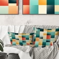 thumbnail image 1 of Designart "Pop Culture Pixels In Orange And Green Pop Art I" Striped Printed Throw Pillow, 1 of 5
