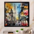 thumbnail image 1 of Designart "Popart Munich Vibrant City Scenes" Cityscapes Framed Wall Art Decor - Industrial Blue Munich Hallway Framed Wall Art Decor, 1 of 6