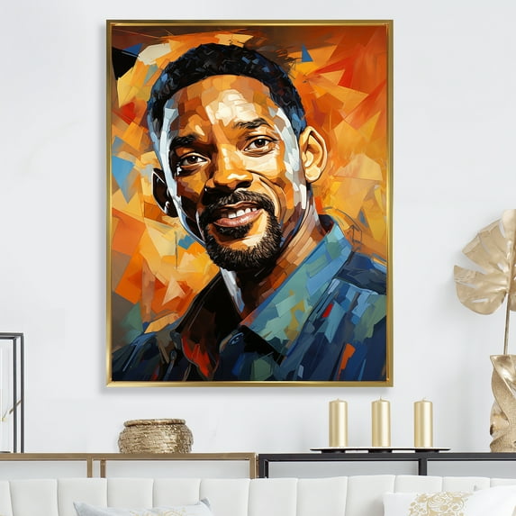 Designart "Popart Portrait Of Sapphire Smith II" Pop Art Floater Framed Canvas Wall Art
