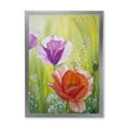 thumbnail image 1 of Designart 'Poppies In The Morning In Wild Green' Traditional Framed Art Print, 1 of 4