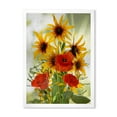 thumbnail image 1 of Designart 'Poppies and Sunflowers In The Wild' Traditional Framed Art Print, 1 of 4