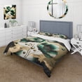 thumbnail image 1 of Designart "Poppy Floral Euphoria Gold and Green I" Floral Poppy Bedding Covert Set - Poppies Gold Floral Bed Set With 1 Sham, 1 of 6