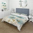 thumbnail image 1 of Designart "Poppy Meadow in Blue and Grey" Poppies Bedding Covert Set - Floral Blue Traditional Bed Set With 2 Shams, 1 of 5
