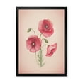 thumbnail image 1 of Designart 'Poppy Retro Flowers' Vintage Framed Art Print, 1 of 4
