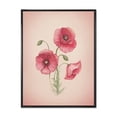 thumbnail image 1 of Designart 'Poppy Retro Flowers' Vintage Framed Canvas Wall Art Print, 1 of 5