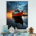 thumbnail image 1 of Designart "Port Harbor form II" Nautical & Beach Floater Framed Wall Art Living Room, 1 of 7