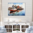 thumbnail image 1 of Designart "Port Portside Reflection Painting I" Nautical & Beach Floater Framed Wall Decor, 1 of 7