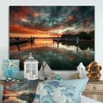 thumbnail image 1 of Designart "Port Sunset III" Modern Landscape Beach Metal Wall Art Prints, 1 of 5