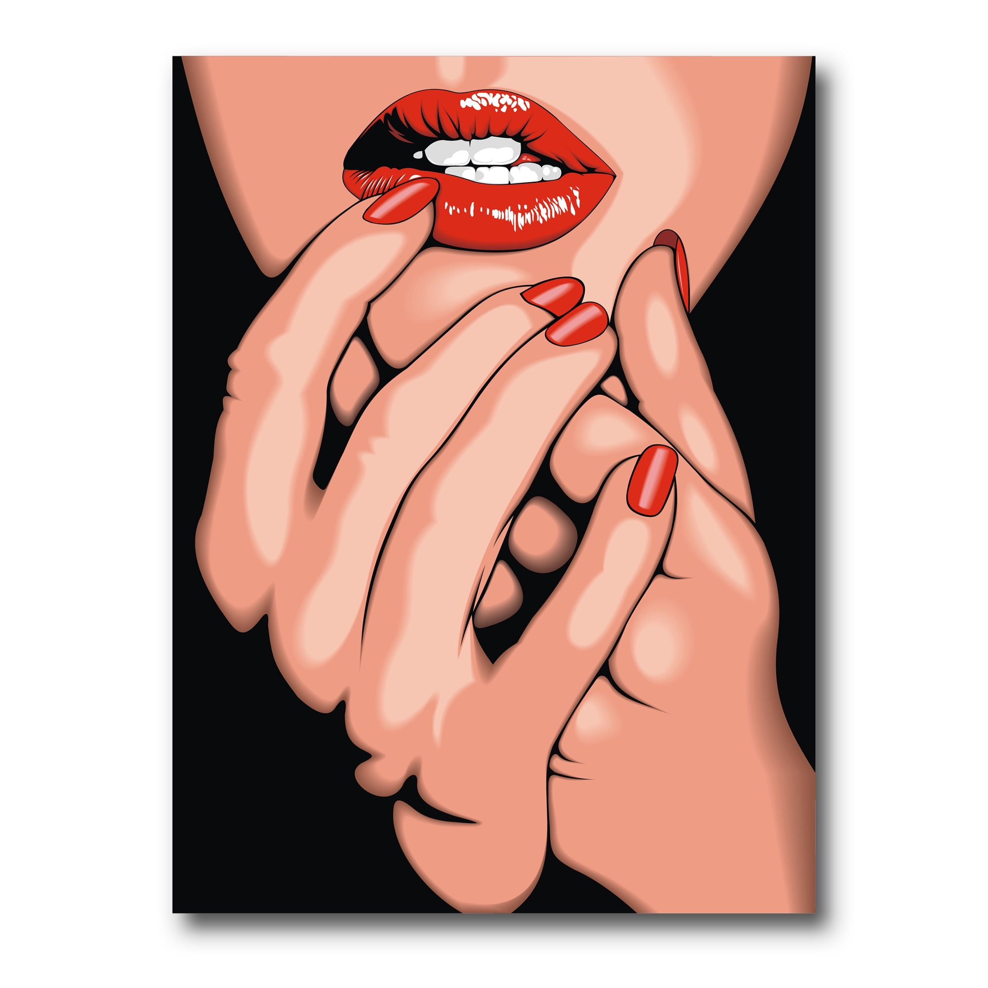 Designart ' Portrai Of A Young Modern Girl ' Modern Canvas Wall Art Print
