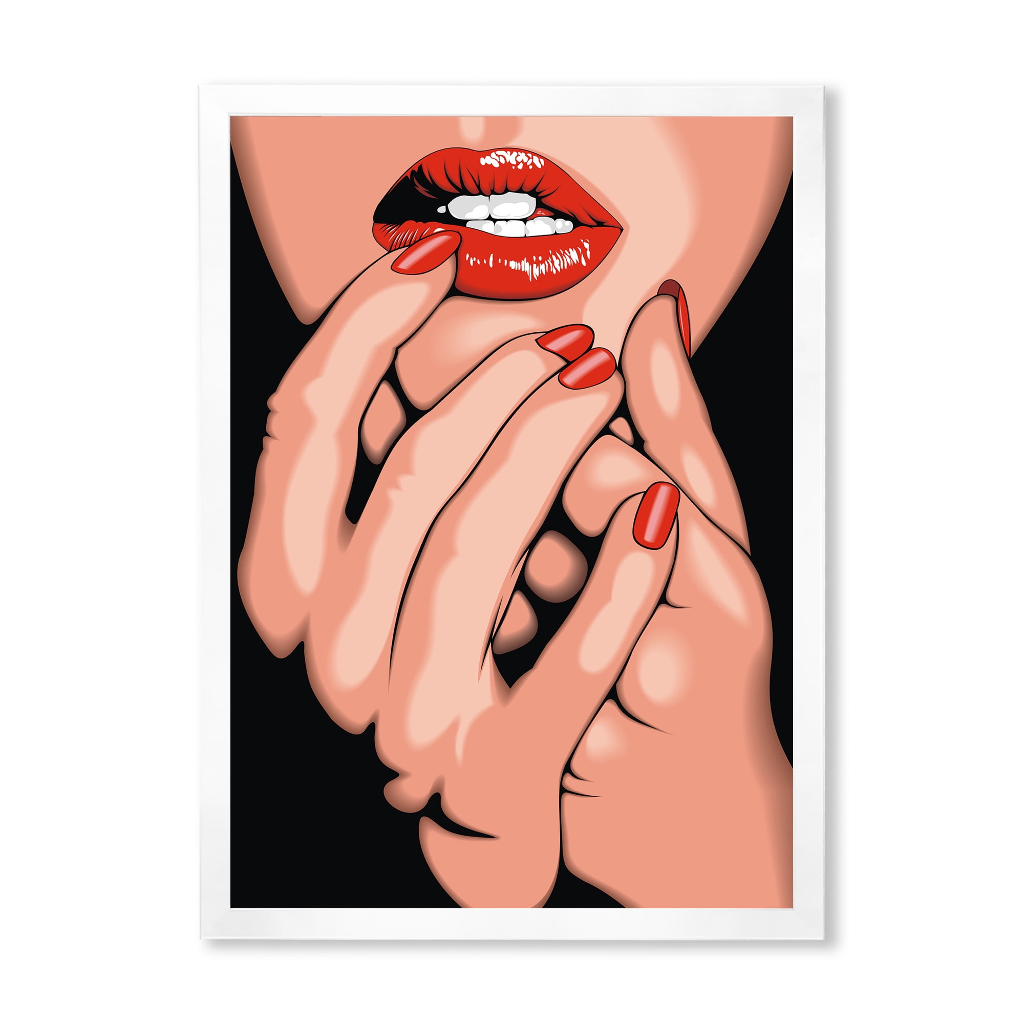 Designart 'Portrai Of A Young Modern Girl' Modern Framed Art Print