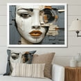 thumbnail image 1 of Designart "Portrait Collage In Beige And Grey Shades" African Art Picture Framed Canvas Prints, 1 of 5