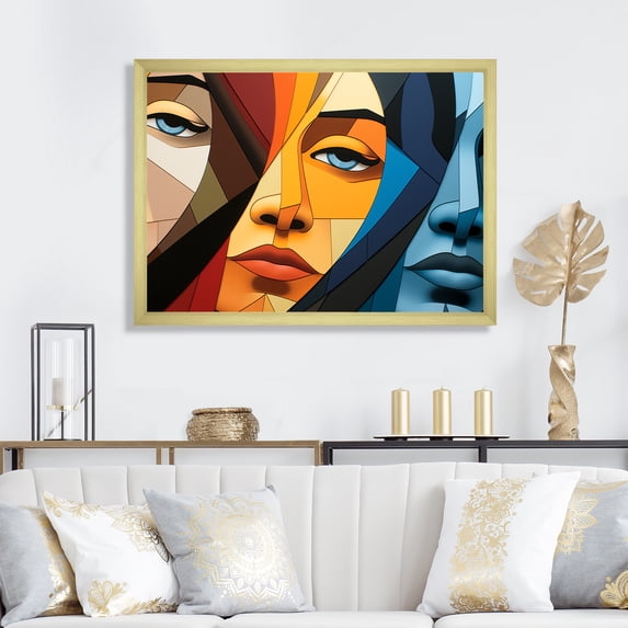 Designart "Portrait of Harlem Renaissance Awakening III" People Framed Wall Art Decor - Global Yellow Harlem Renaissance Living Room Framed Canvas Art