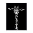 thumbnail image 1 of Designart 'Portrait Of A Giraffe In Monochrome' Farmhouse Framed Canvas Wall Art Print, 1 of 1