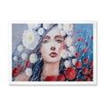 thumbnail image 1 of Designart 'Portrait Of A Young Lady With Red & White Flowers' Traditional Framed Art Print, 1 of 4